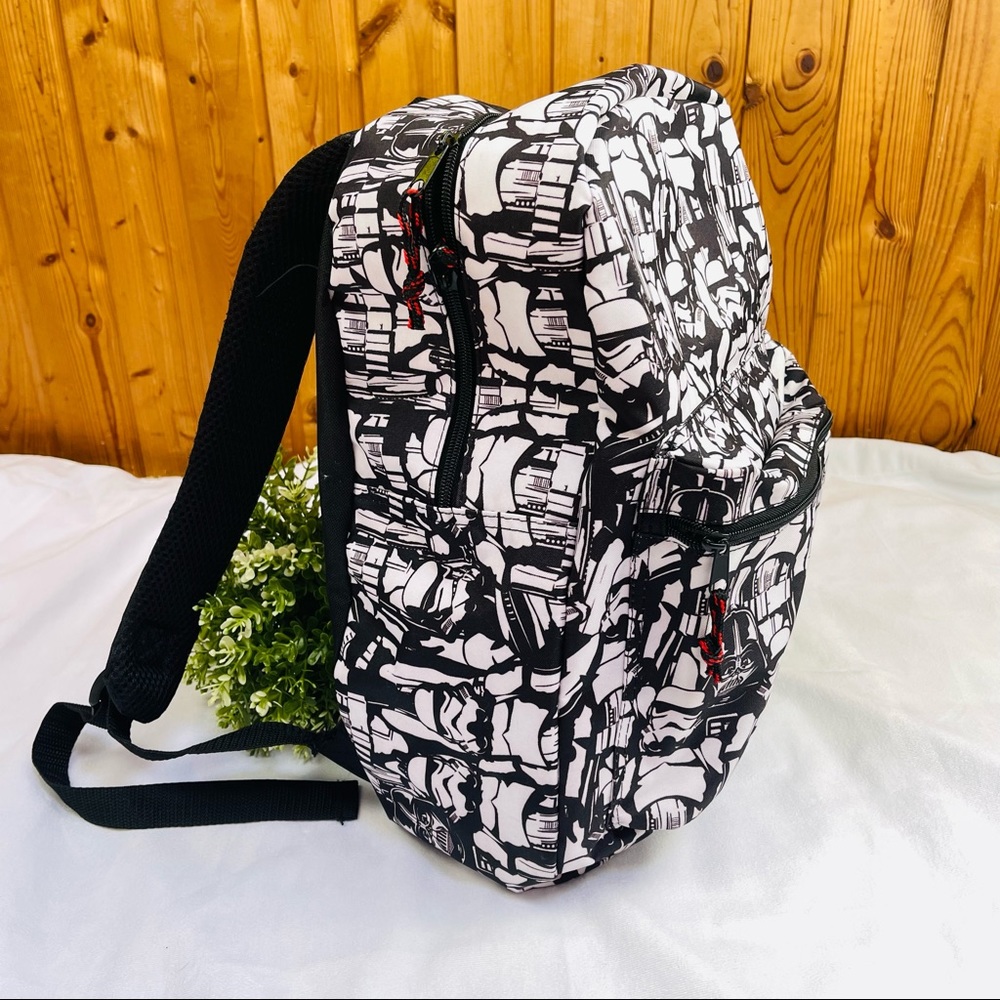 Star Wars school backpack black and white color big roomy comfy starps student